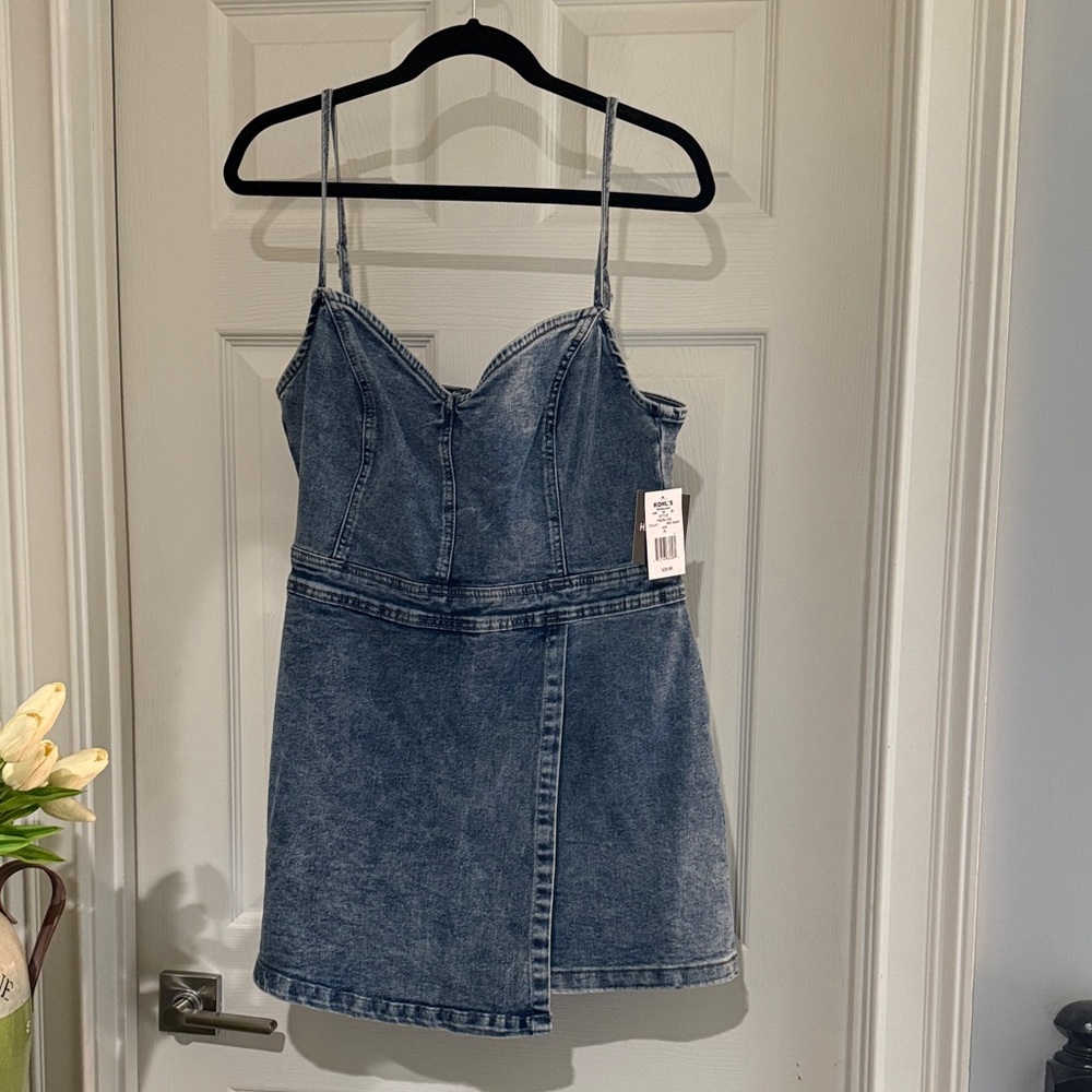 Denim Spaghetti Strap Romper